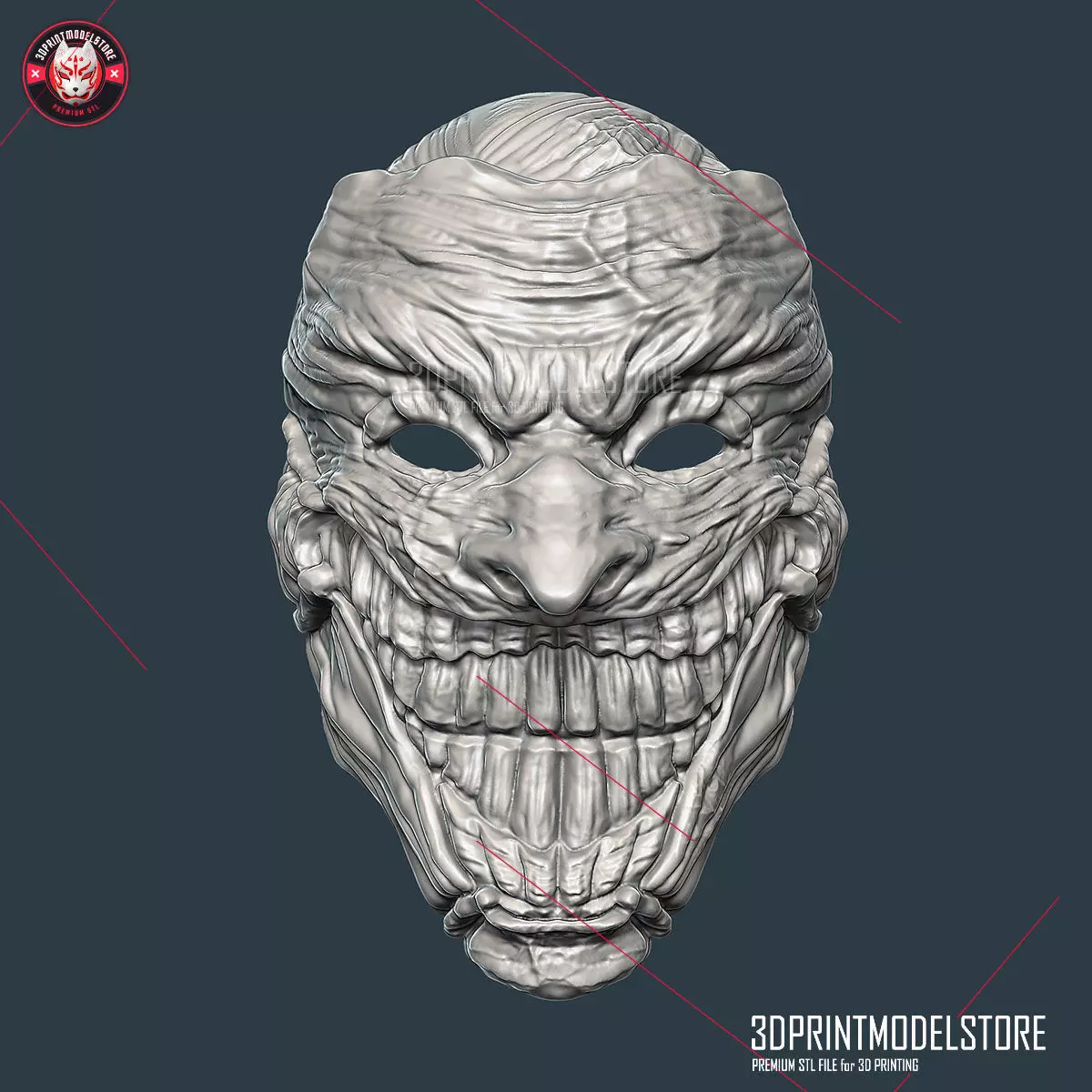 Joker DEATH OF THE FAMILY Mask - Clown Halloween Cosplay Helmet 3D print model_0