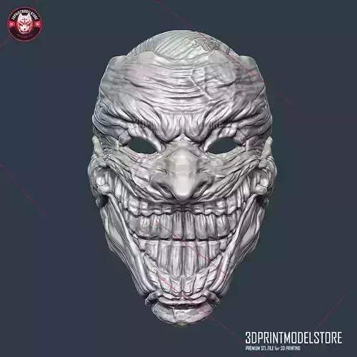 Joker DEATH OF THE FAMILY Mask - Clown Halloween Cosplay Helmet 3D print model