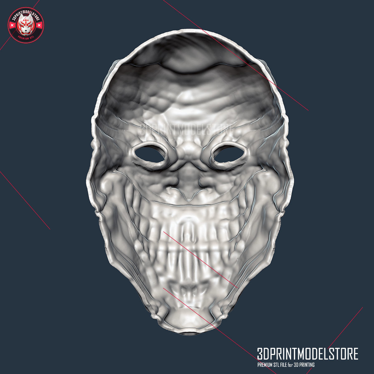Joker DEATH OF THE FAMILY Mask - Clown Halloween Cosplay Helmet 3D print model_2
