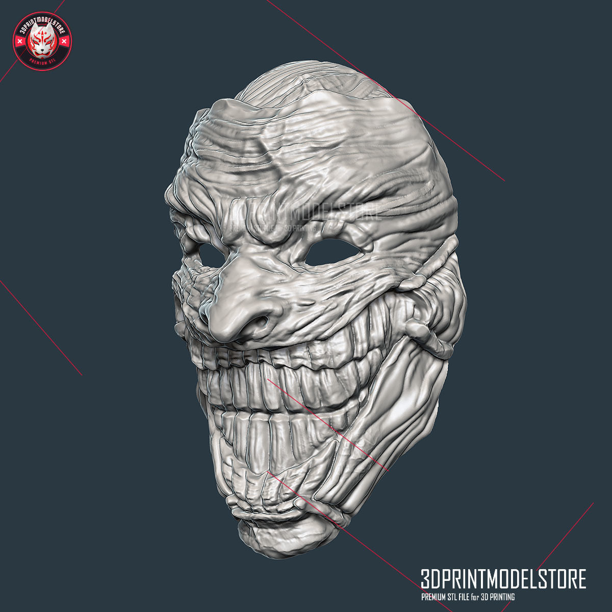 Joker DEATH OF THE FAMILY Mask - Clown Halloween Cosplay Helmet 3D print model_1