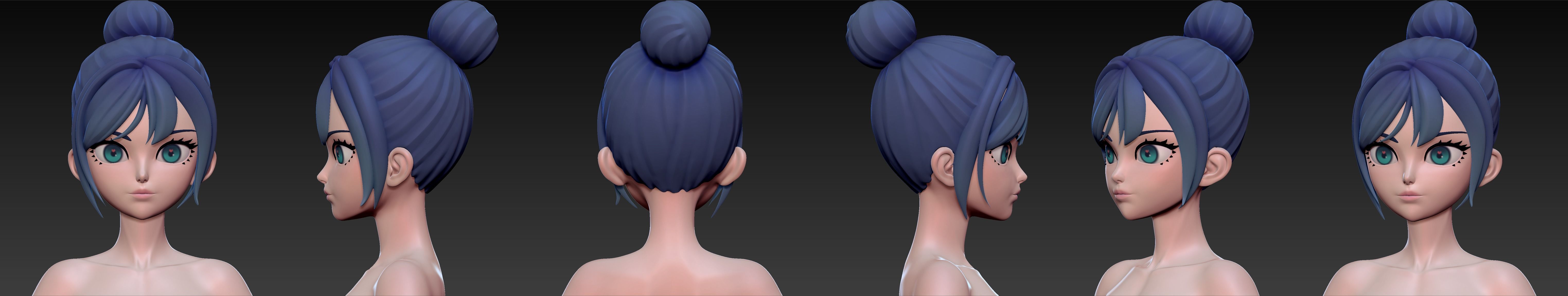 Anime Girl BaseMesh  3D model_5