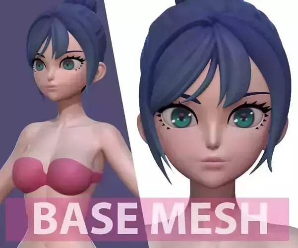 Anime Girl BaseMesh  3D model