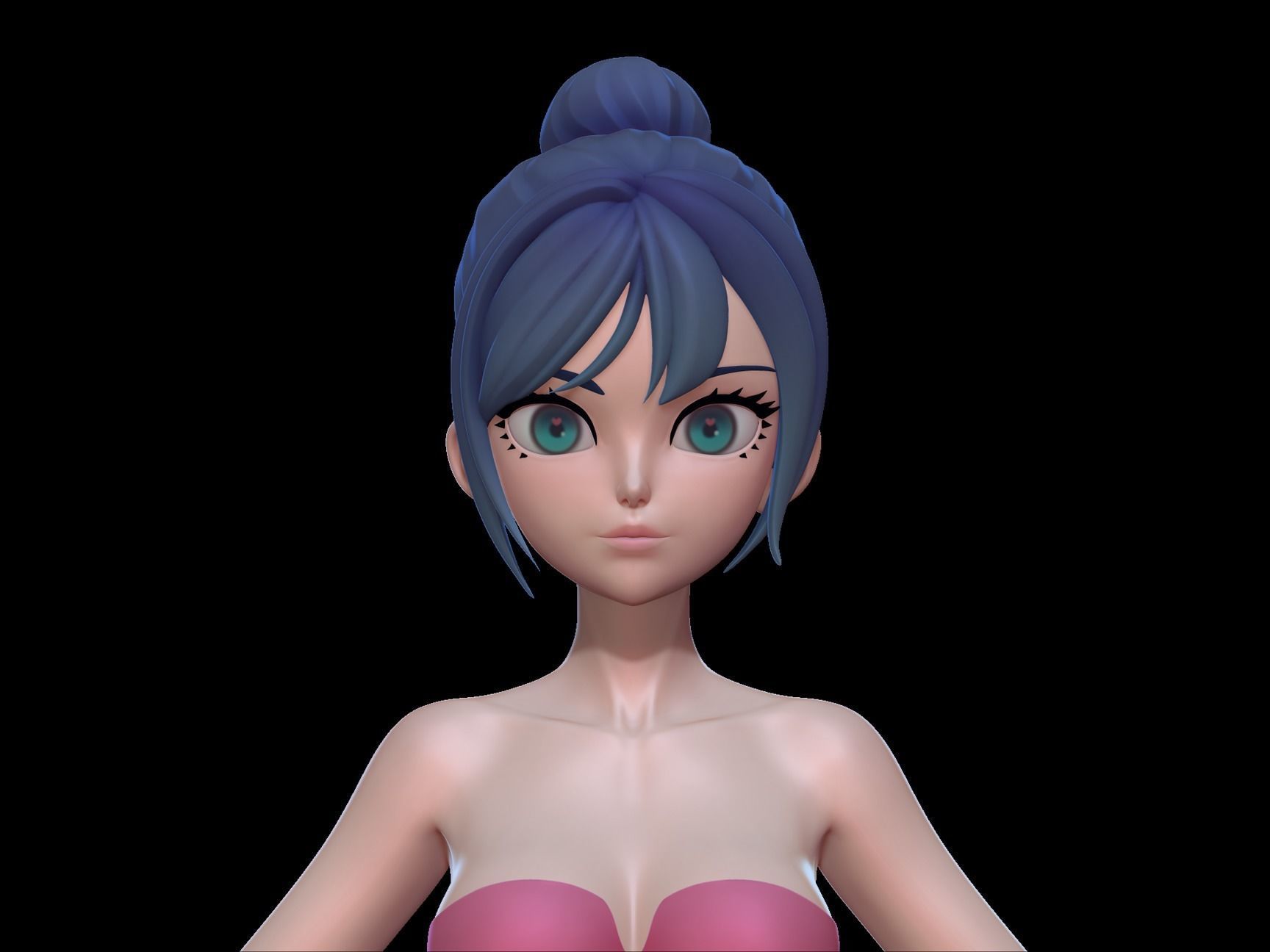 Anime Girl BaseMesh  3D model_10
