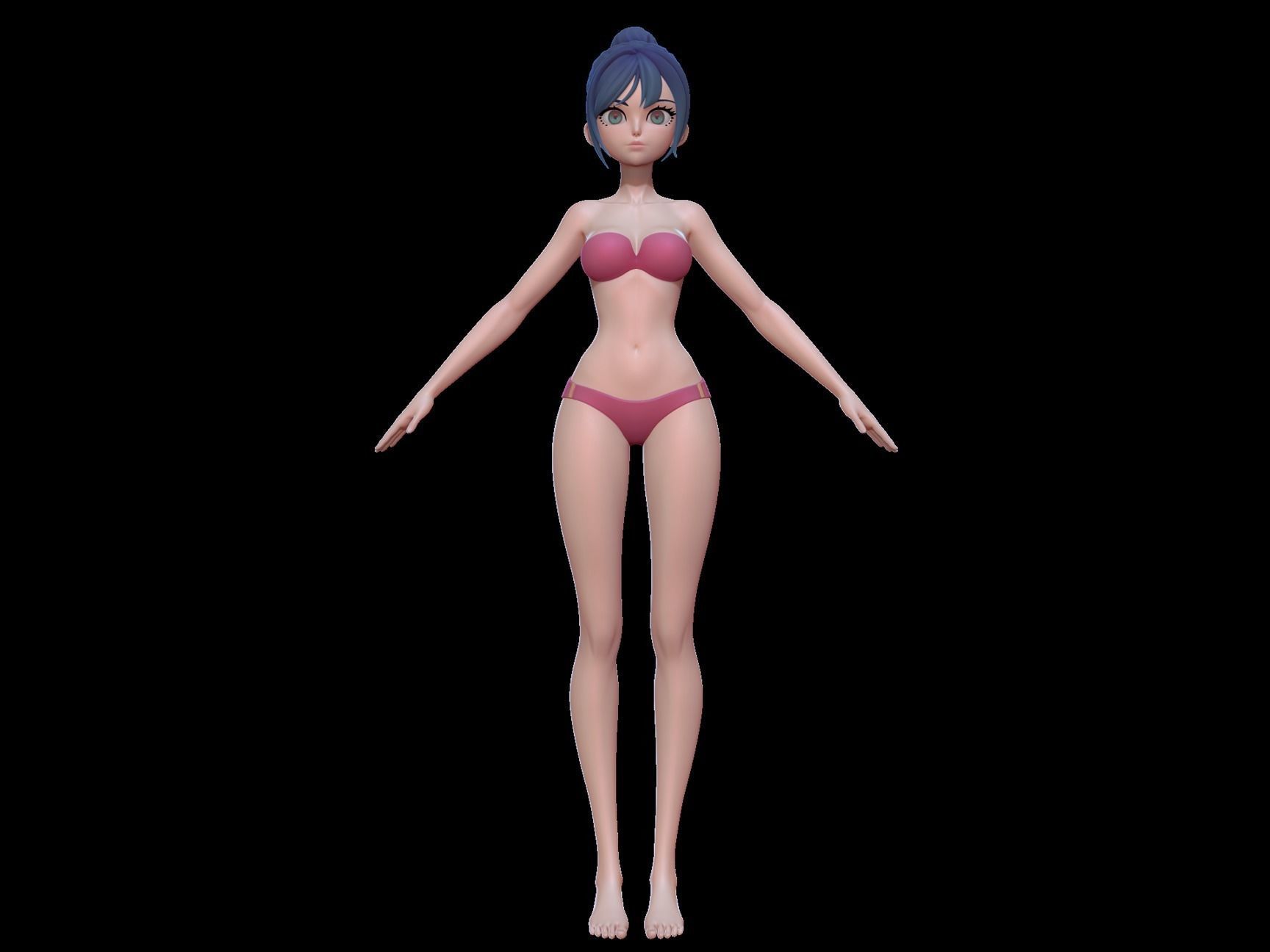Anime Girl BaseMesh  3D model_8