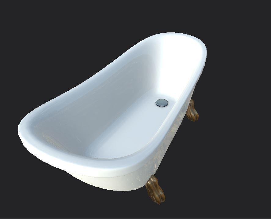 3D model Bathtub horror game ready VR / AR / lowpoly CGTrader