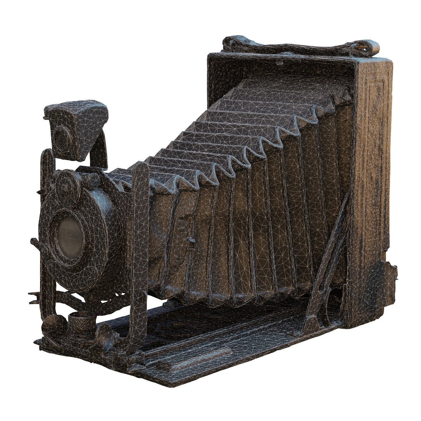 Old Camera CP Goerz Tenax Tenastigmat lens Low-poly 3D model_6