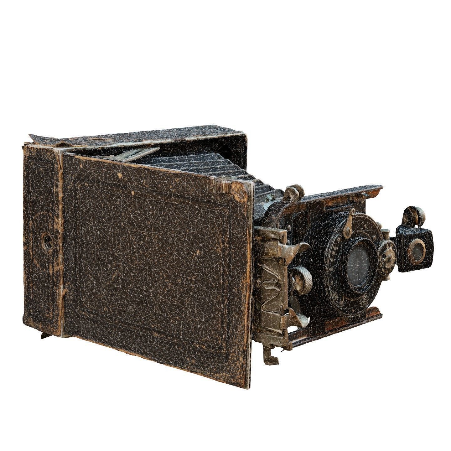 Old Camera CP Goerz Tenax Tenastigmat lens Low-poly 3D model_8