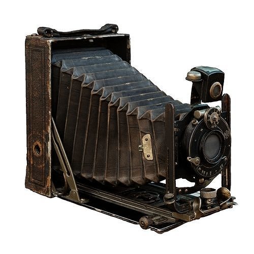 Old Camera CP Goerz Tenax Tenastigmat lens Low-poly 3D model