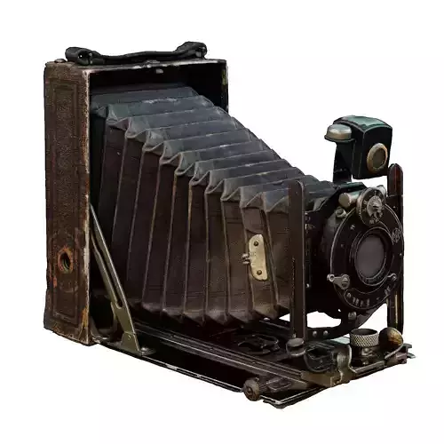 Old Camera CP Goerz Tenax Tenastigmat lens Low-poly 3D model