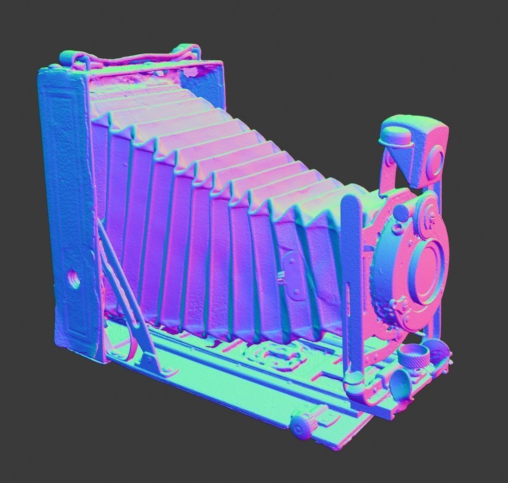 Old Camera CP Goerz Tenax Tenastigmat lens Low-poly 3D model_11
