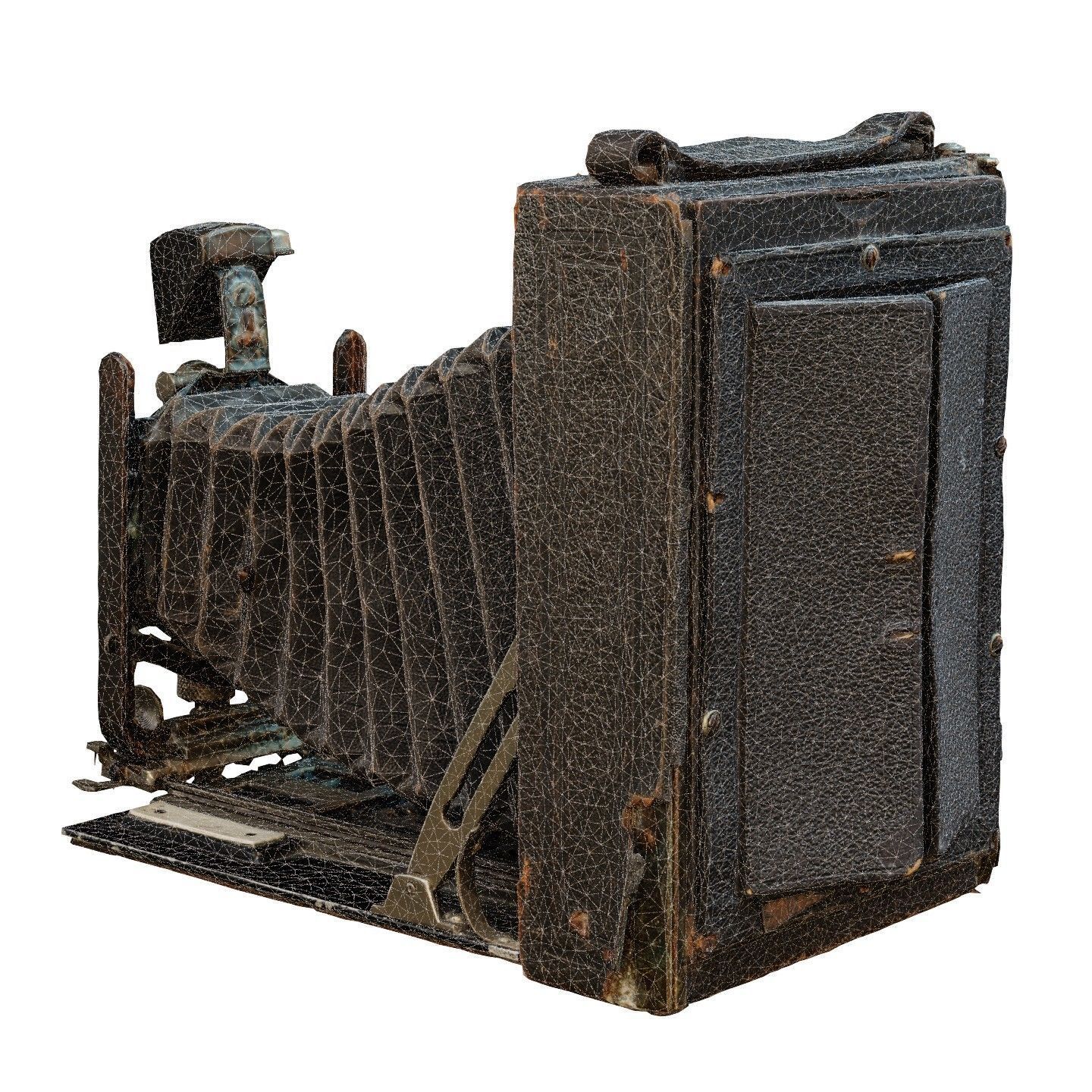 Old Camera CP Goerz Tenax Tenastigmat lens Low-poly 3D model_9