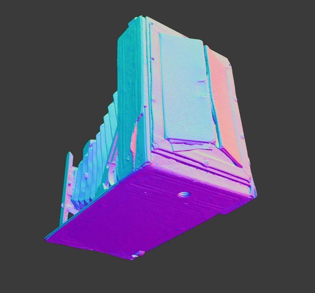 Old Camera CP Goerz Tenax Tenastigmat lens Low-poly 3D model_10