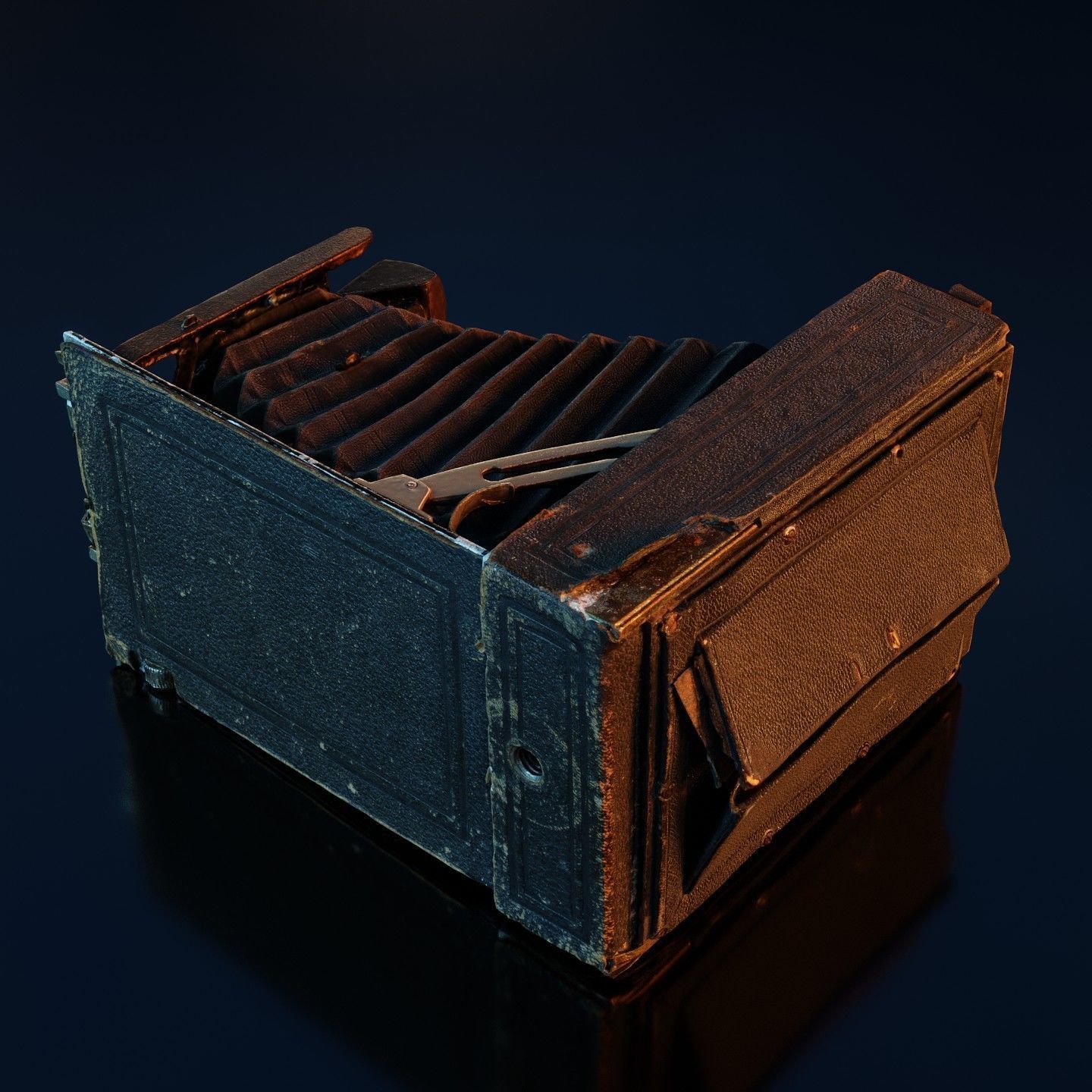 Old Camera CP Goerz Tenax Tenastigmat lens Low-poly 3D model_5