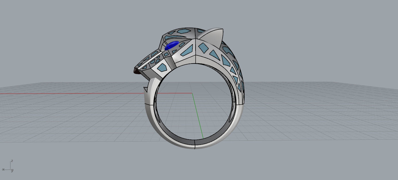Cheetah style ring - jewelry 3D print model_5
