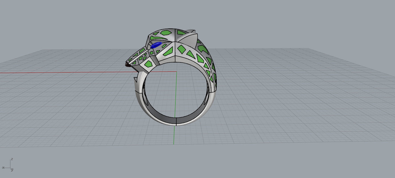 Cheetah style ring - jewelry 3D print model_3