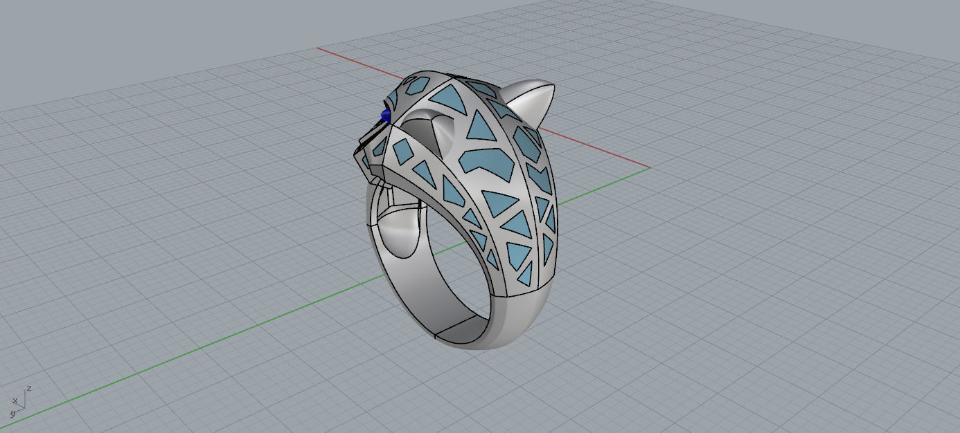 Cheetah style ring - jewelry 3D print model_6