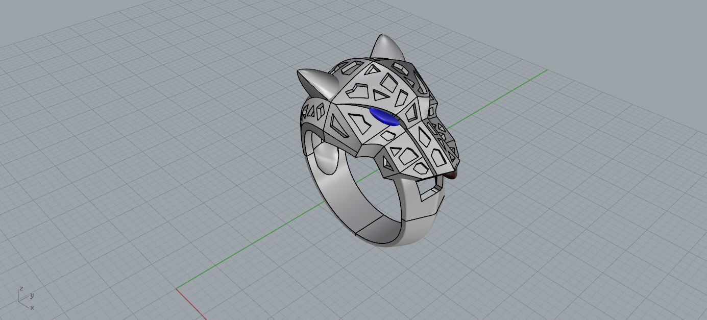 Cheetah style ring - jewelry 3D print model_4