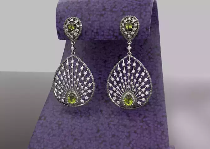 Earrings  with Diamonds and EMERALD