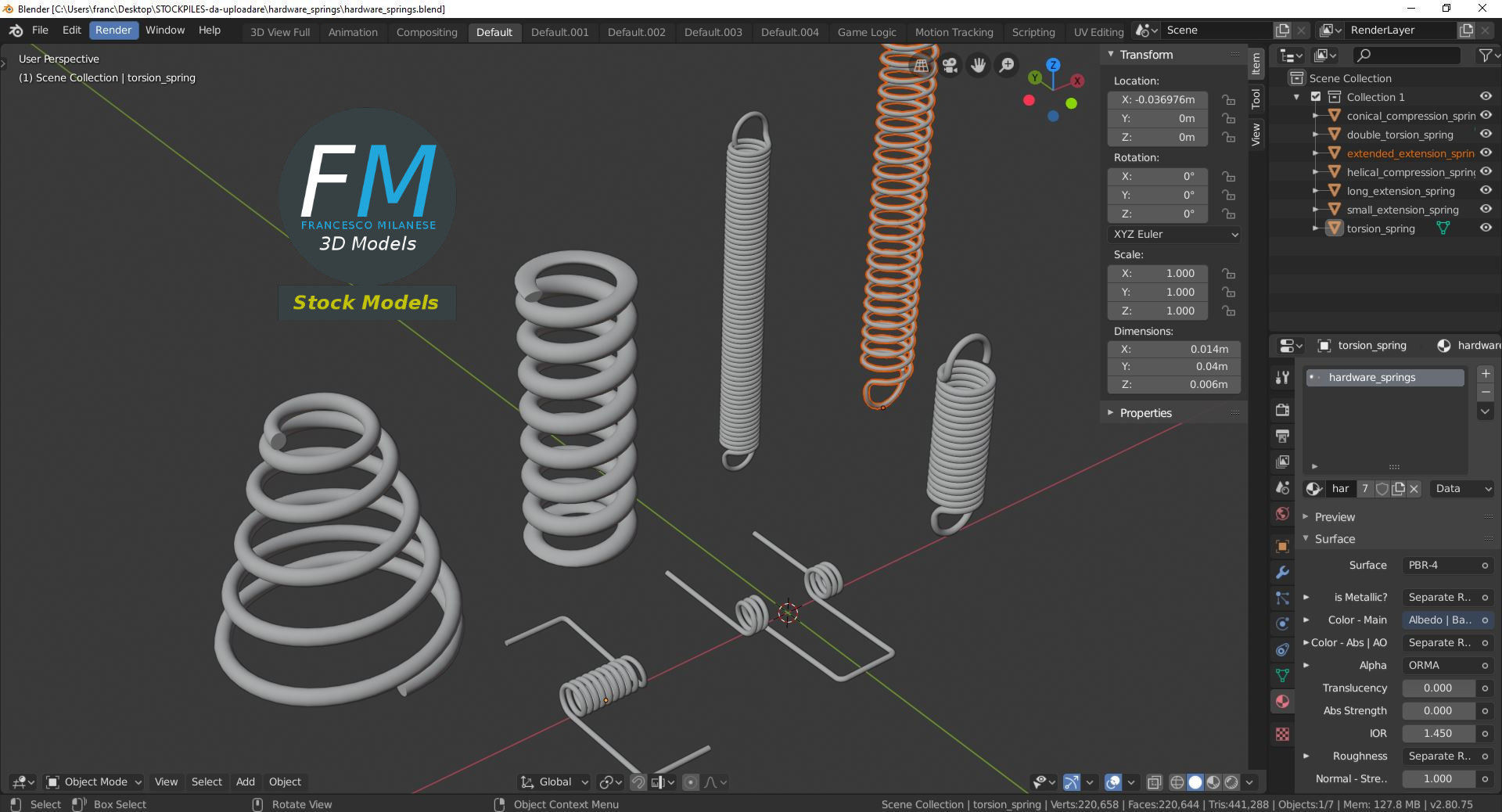 Hardware springs 3D model_9