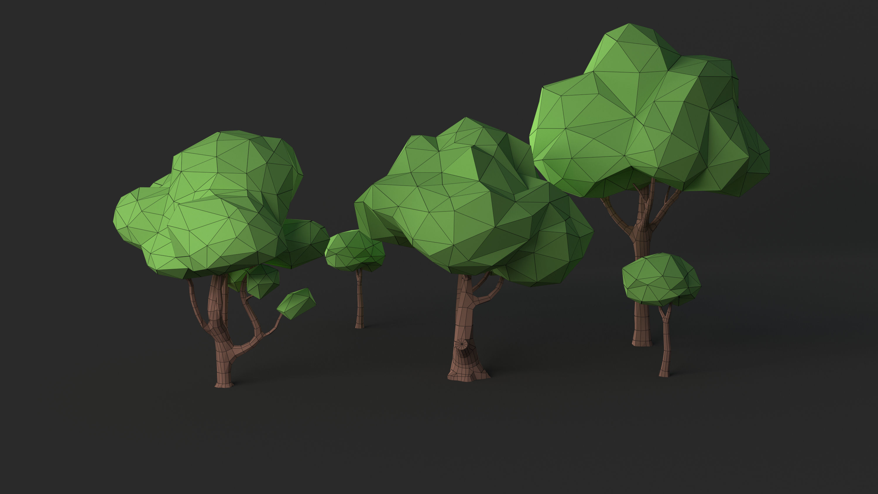 Low Poly Tree Pack Low-poly 3D model_2