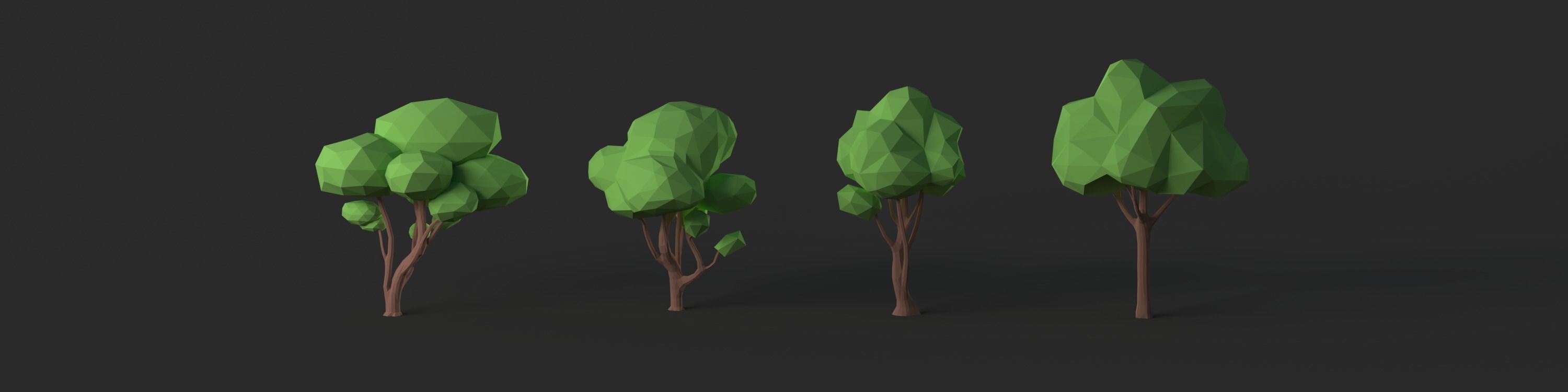 Low Poly Tree Pack Low-poly 3D model_6
