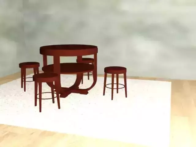 round chairs with round table