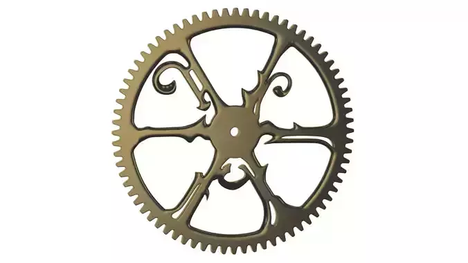 Seteampunk metal spur gear  old victorian style 3D model