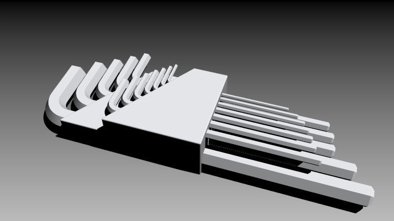 Allen Wrench Set 3D model_7