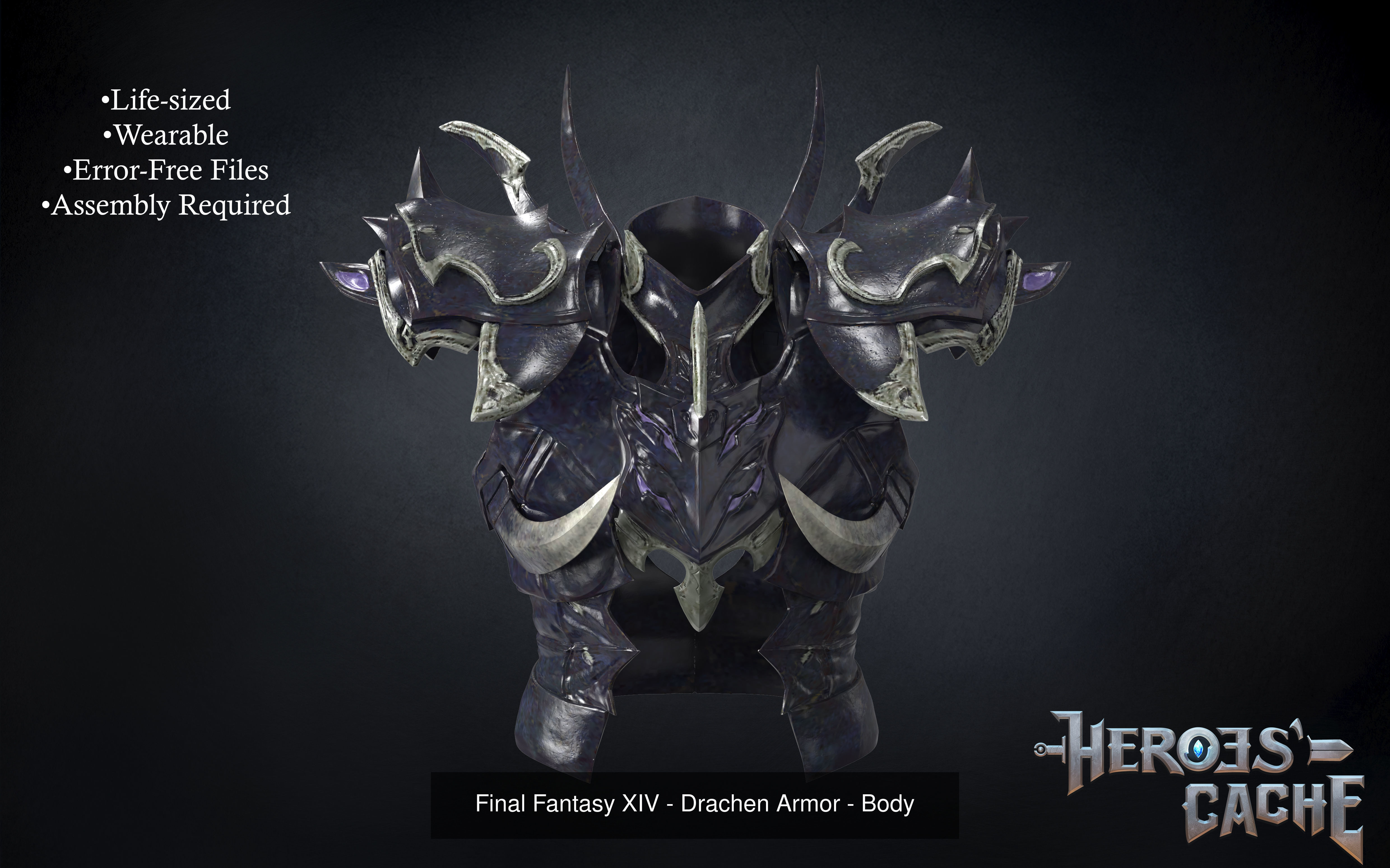 Final Fantasy XIV -Drachen Armor Full set 3D Model Collection_3