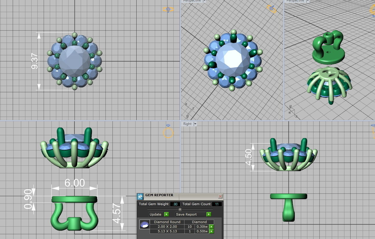 Stud earrings Classic Diana design 3dmodel 3D print model_7