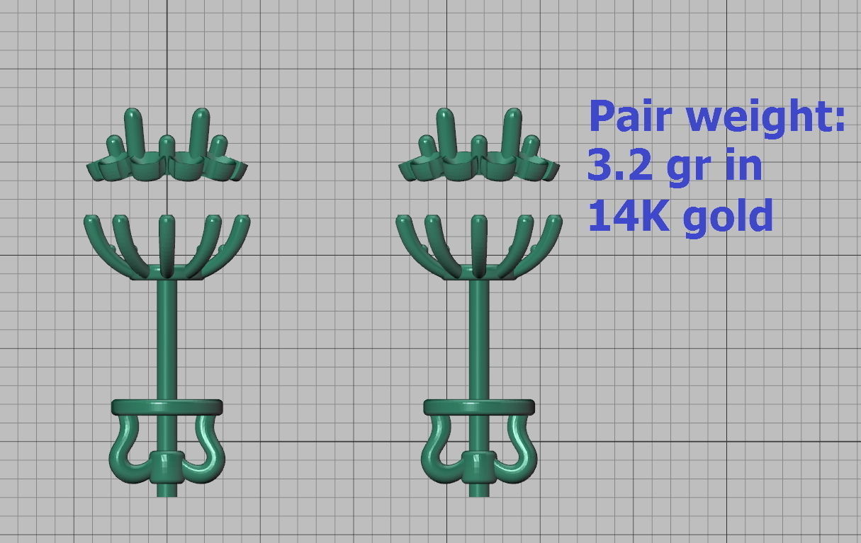 Stud earrings Classic Diana design 3dmodel 3D print model_12