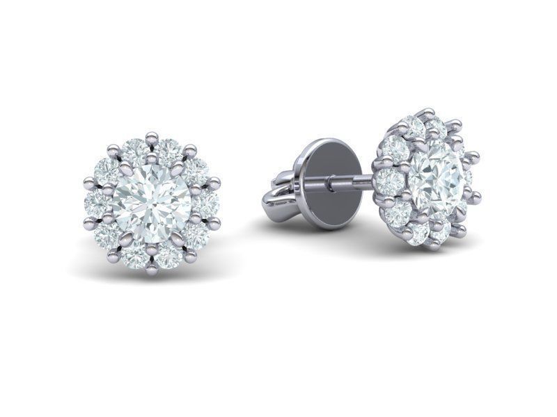 Stud earrings Classic Diana design 3dmodel 3D print model_3