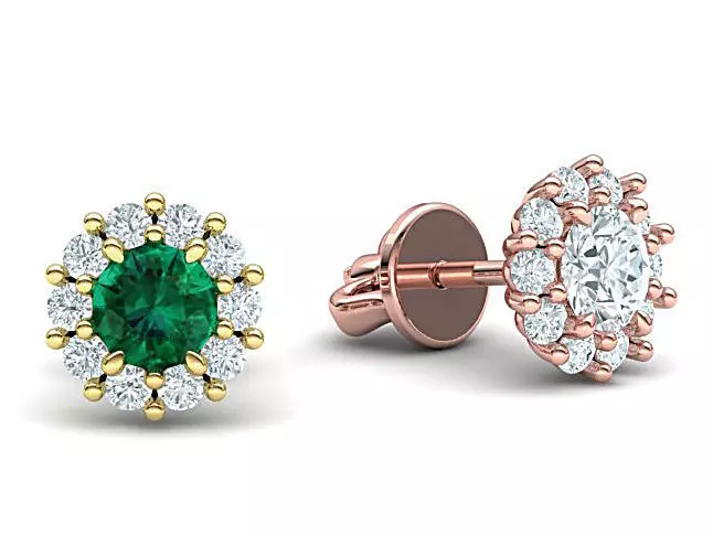 Stud earrings Classic Diana design 3dmodel 3D print model_0