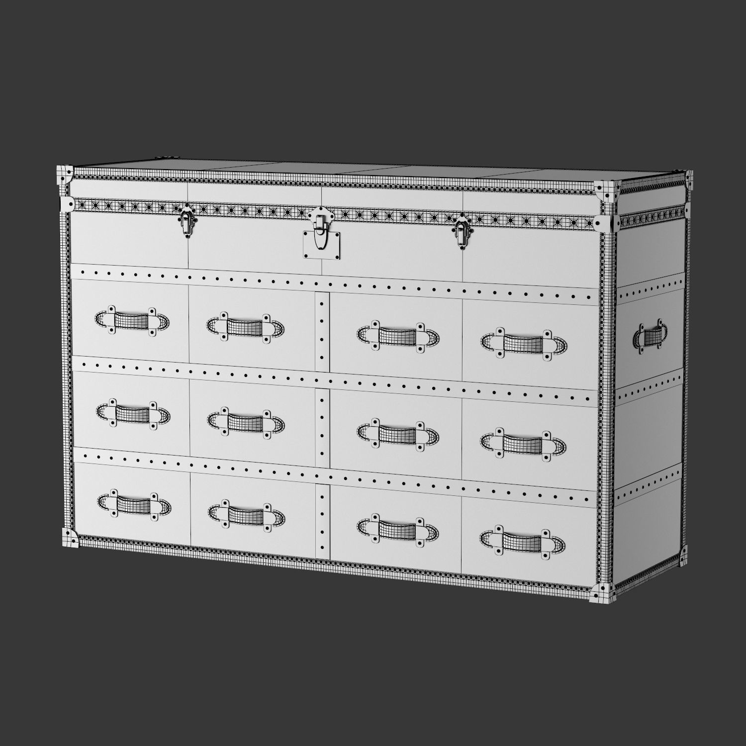 MAYFAIR RATTAN DOUBLE CHEST 3D model_4