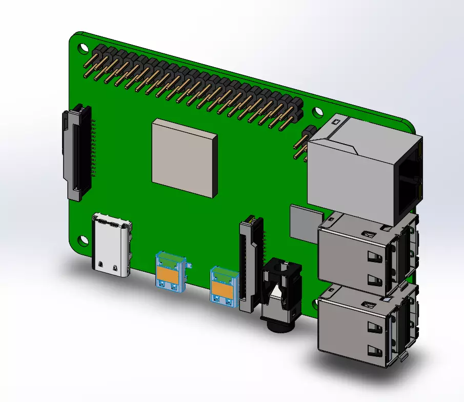 raspberry pi board 3D model_0