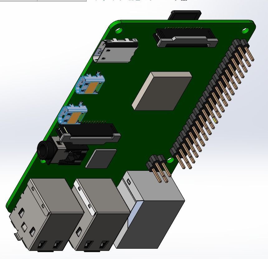 raspberry pi board 3D model_1