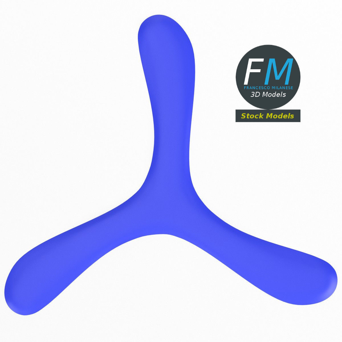 Tri-blades boomerang 3D model_6