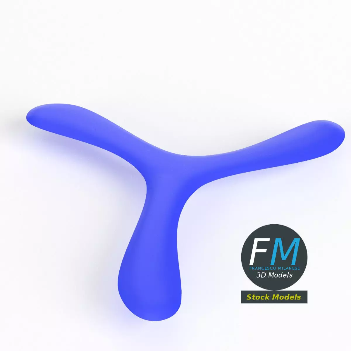 Tri-blades boomerang 3D model_0