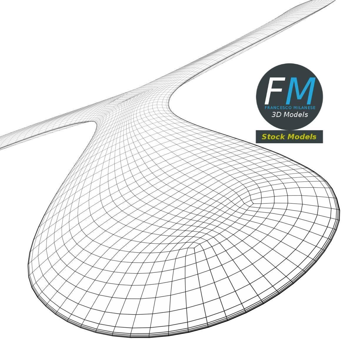 Tri-blades boomerang 3D model_8