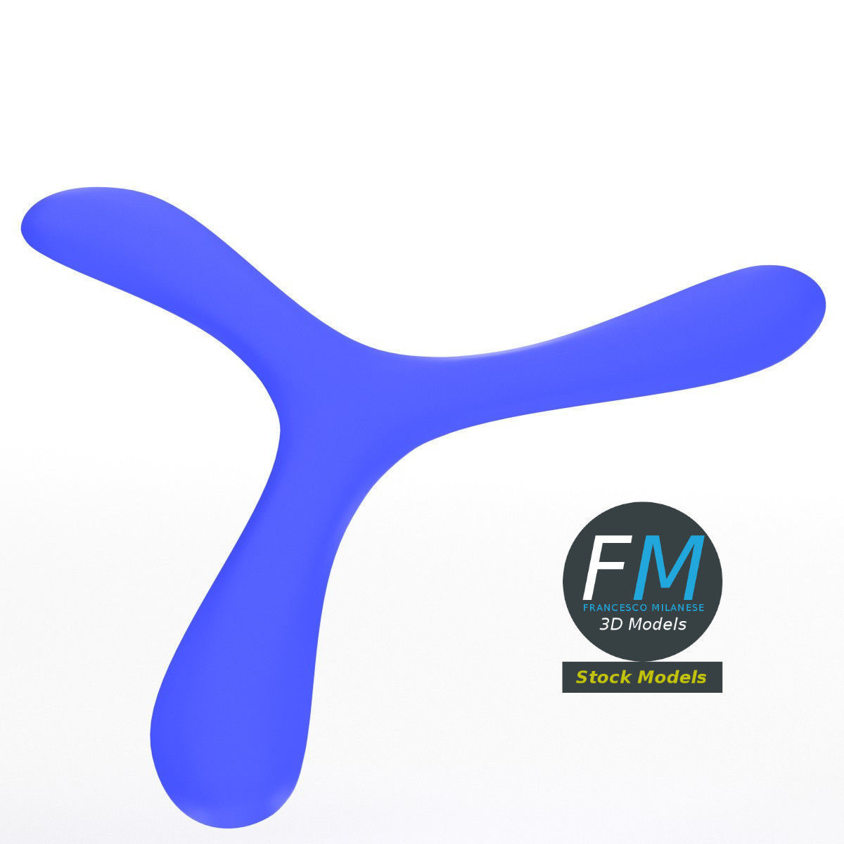 Tri-blades boomerang 3D model_3