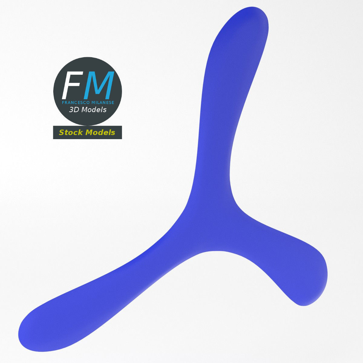Tri-blades boomerang 3D model_5
