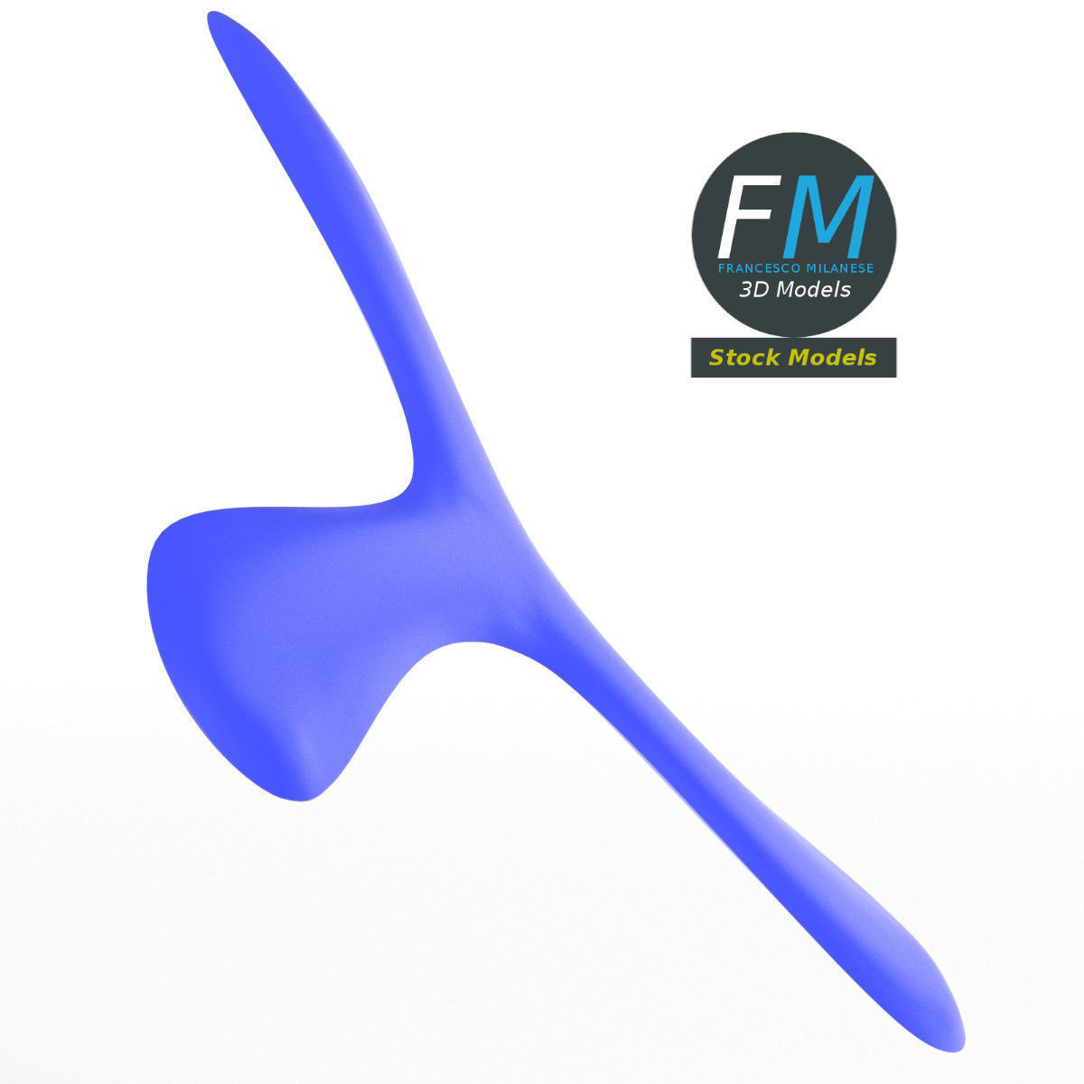 Tri-blades boomerang 3D model_4