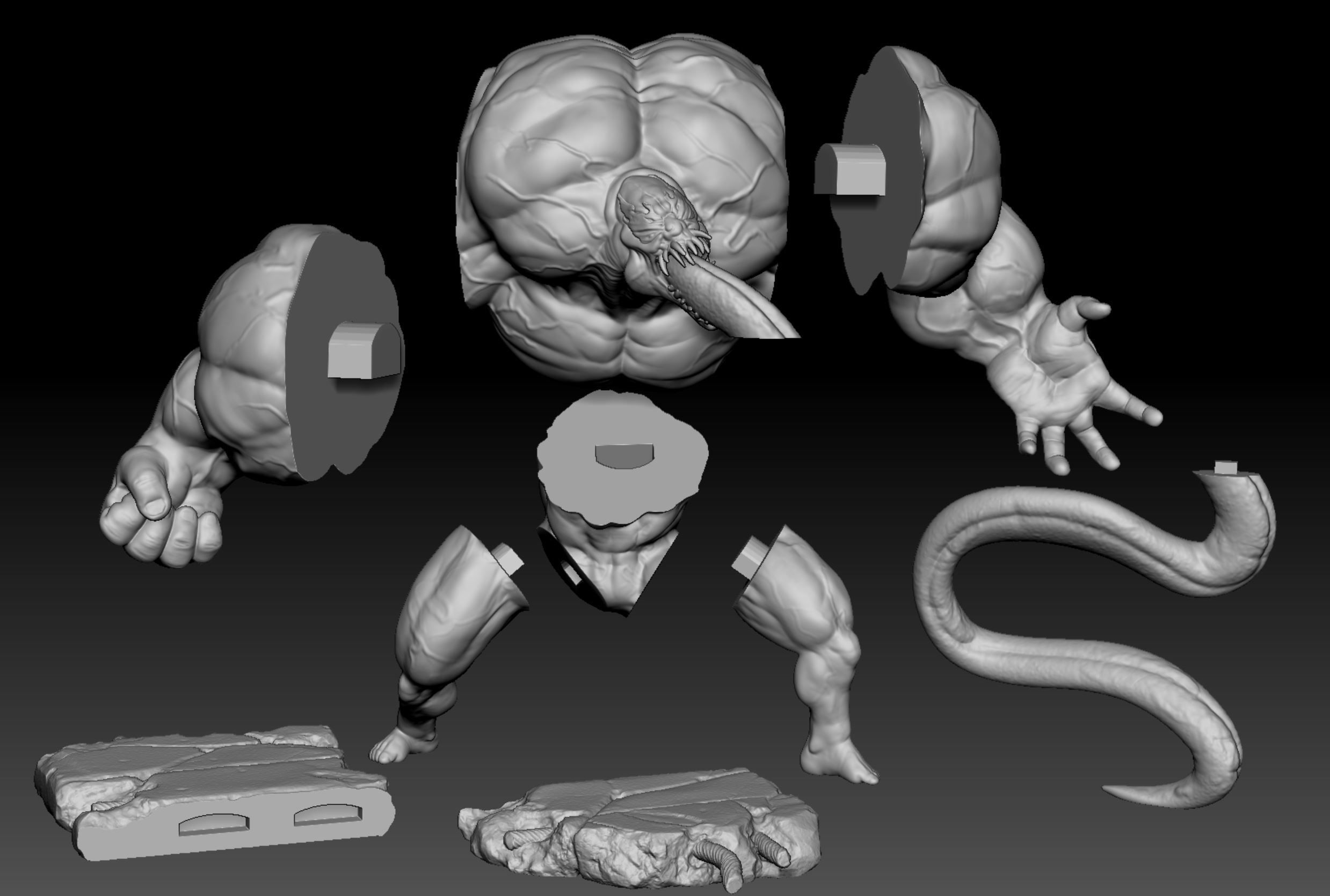 Marvel Spiderman Venom Statue 3D print model_2