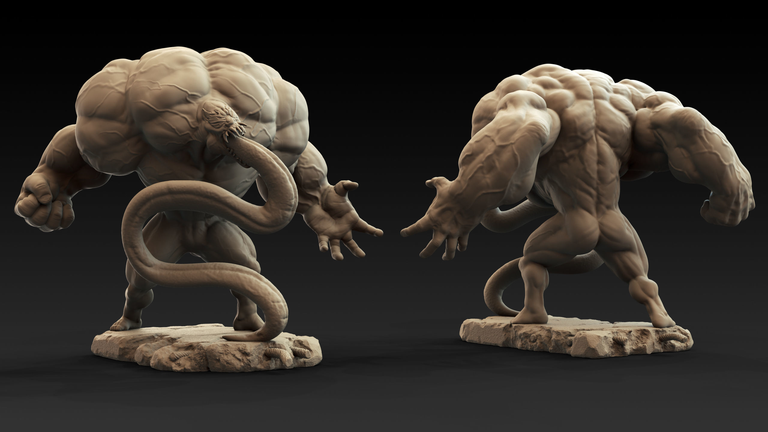 Marvel Spiderman Venom Statue 3D print model_1
