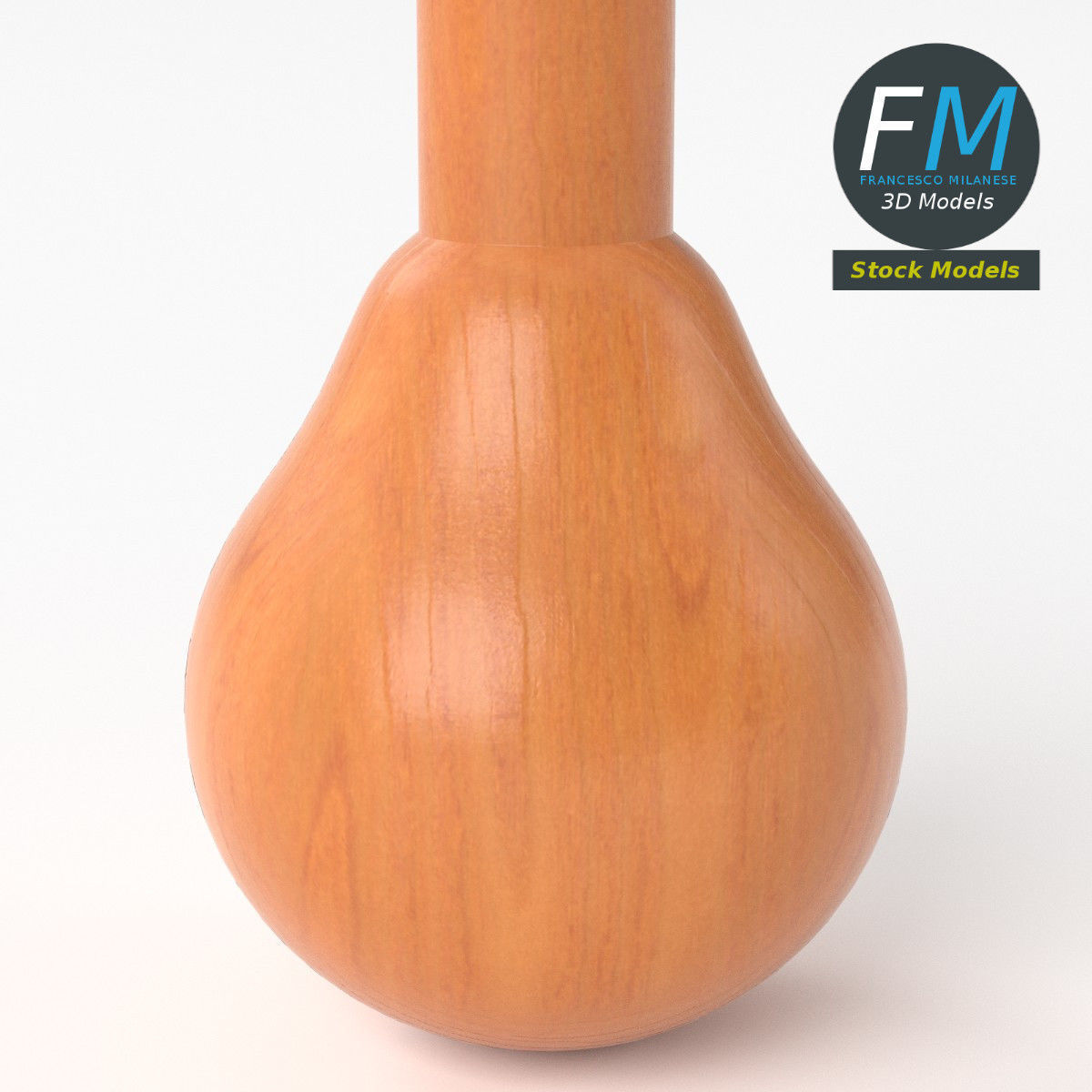 Wooden honey dipper 3D model_5