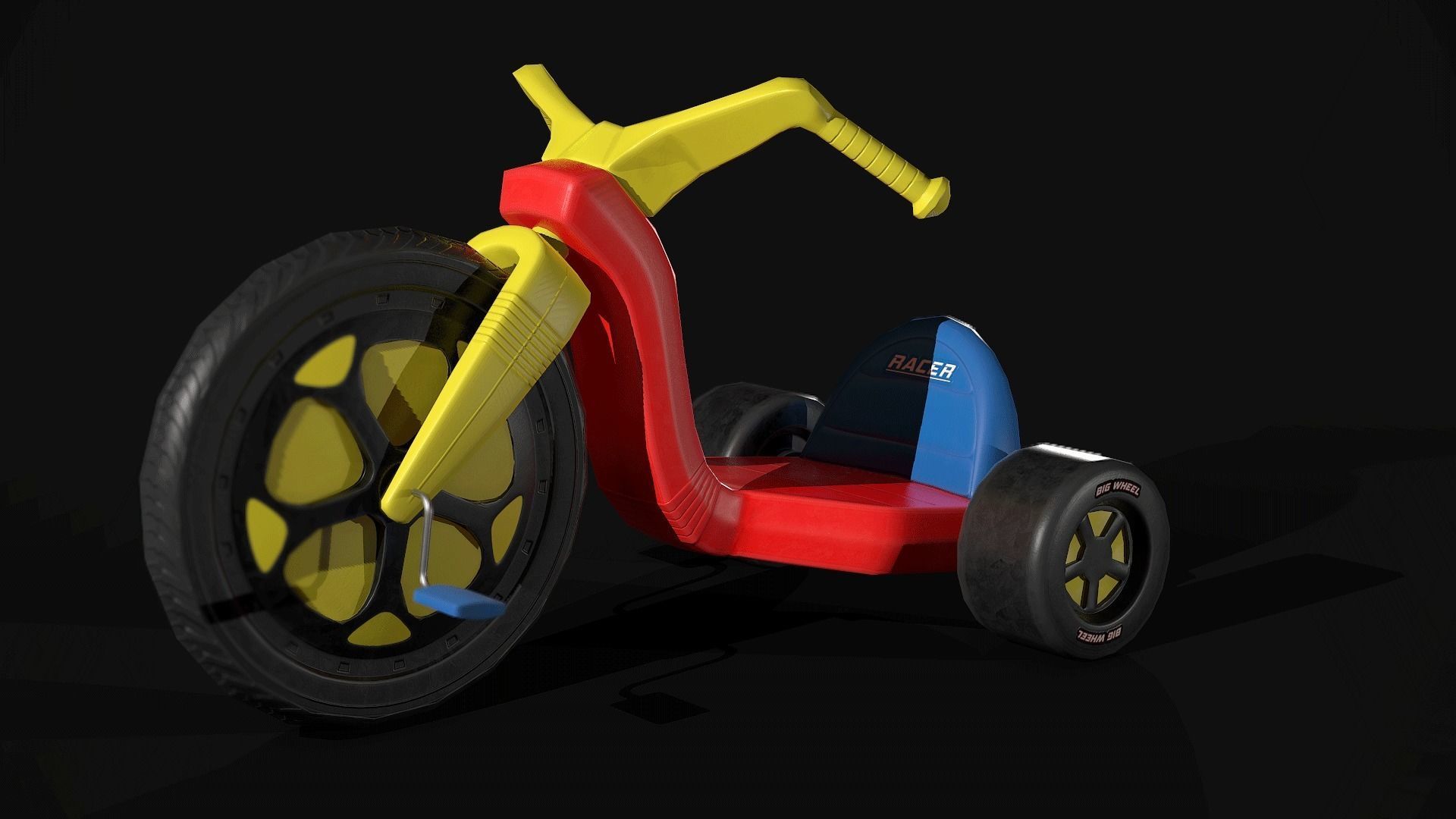 Game Ready Toy Collection bike with wheels Low-poly 3D model_5