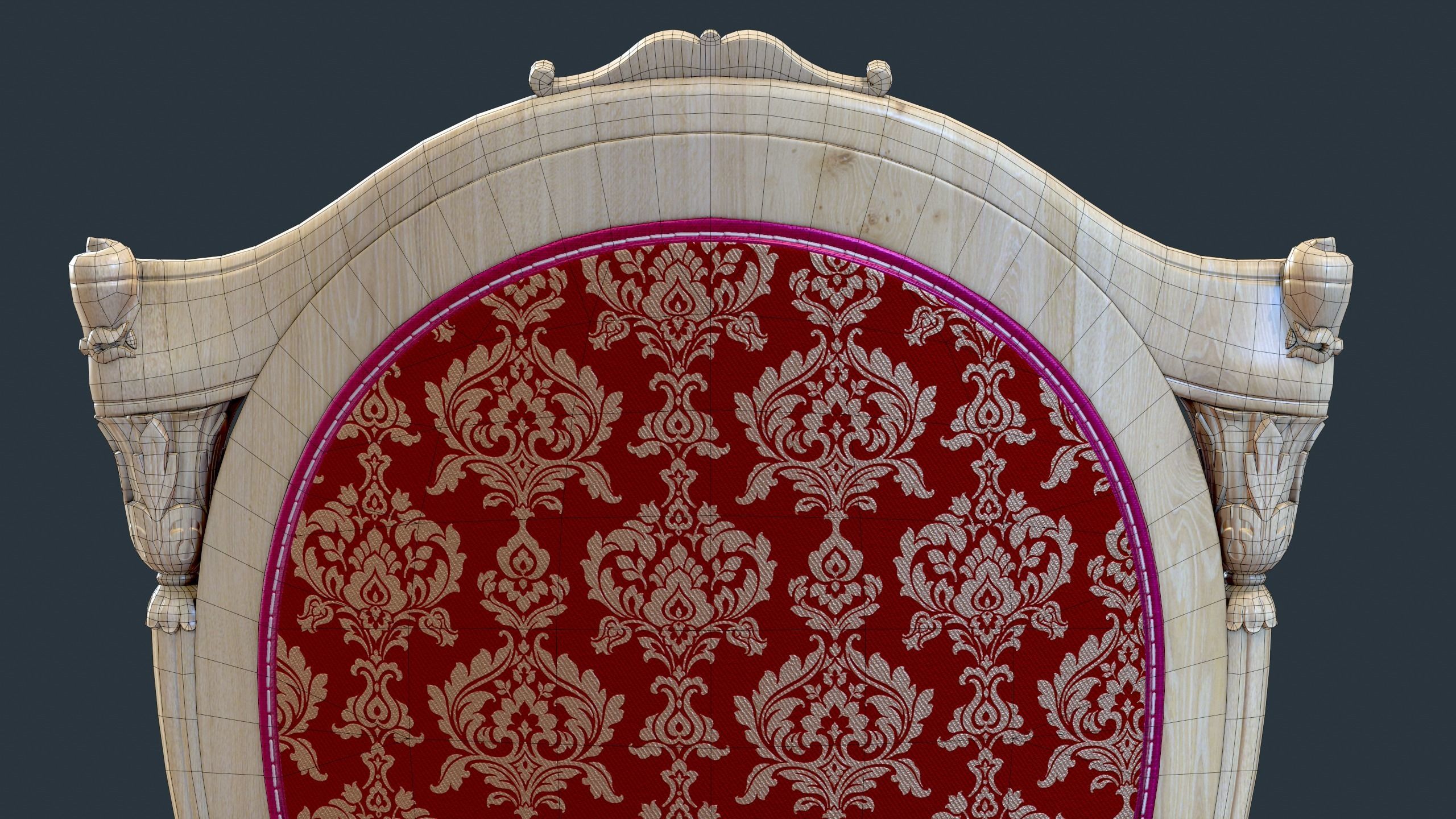 Classic Chair Low-poly 3D model_10