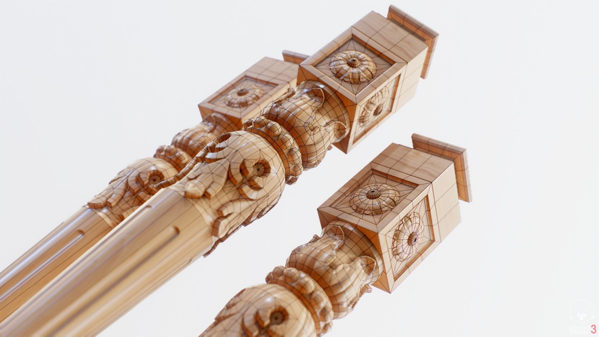 Classic Chair Low-poly 3D model_16