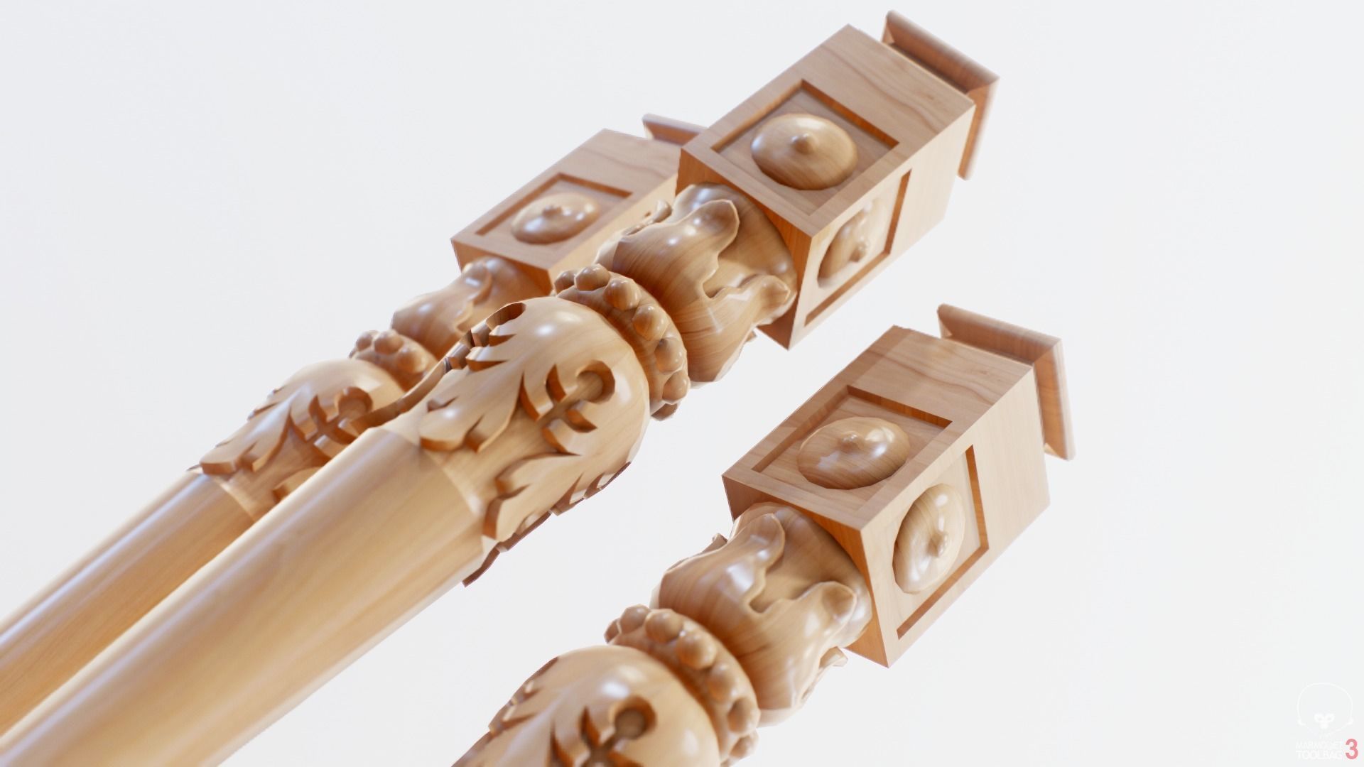 Classic Chair Low-poly 3D model_14