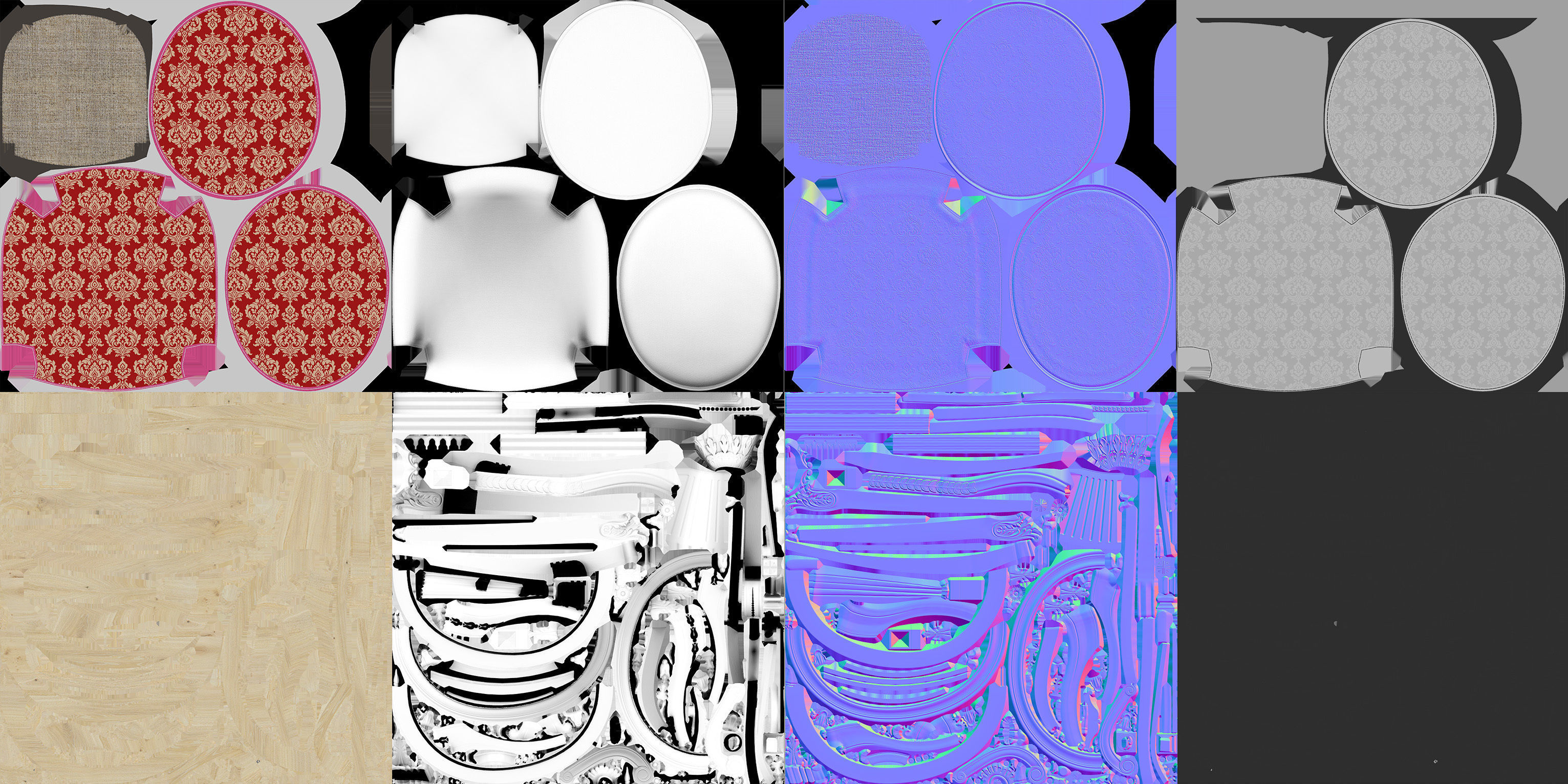 Classic Chair Low-poly 3D model_21